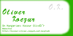 oliver koczur business card